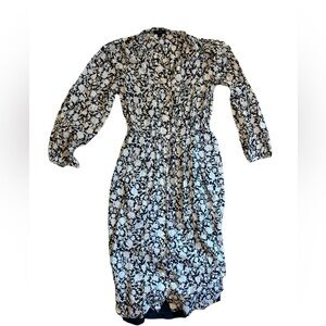 J. Crew Navy and Pink Floral Maxi Dress size: 2